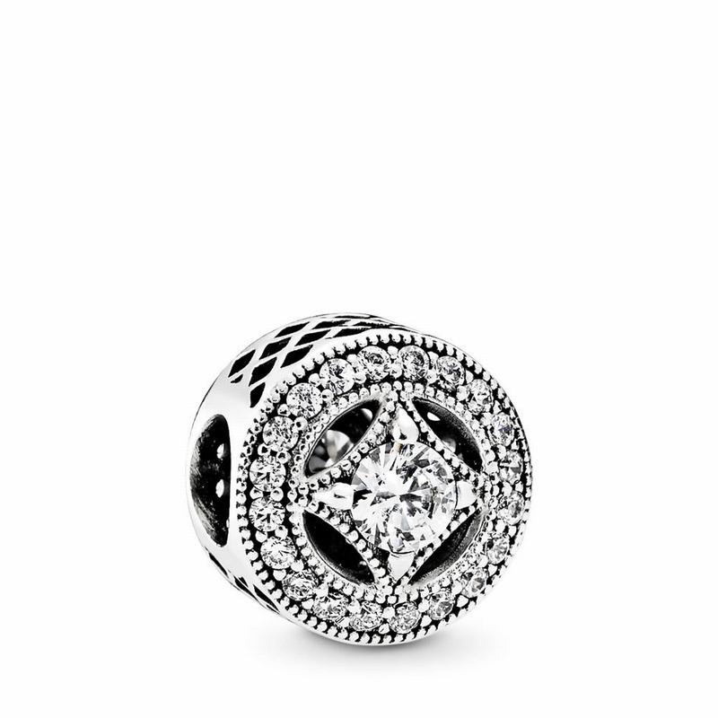 Pandora Vintage Allure Charm - Sterling Silver/Cubic Zirconia - Canada | FR9564KV